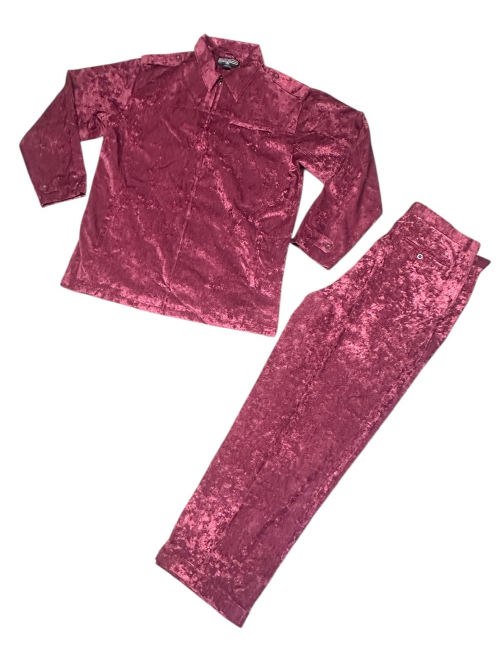 Stacy Adams Men’s 2XL Brick Crushed Velour Tracksuit Set